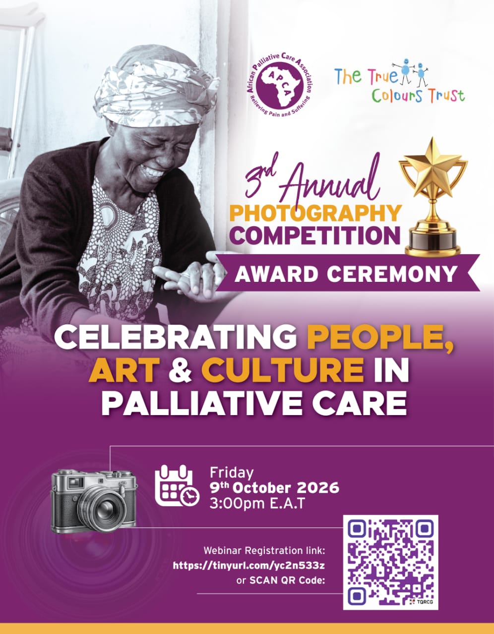 3rd Annual Photography Competition Award Ceremony: Celebrating people, art and culture in palliative care. Friday 9 October 2026, 3:00pm EAT