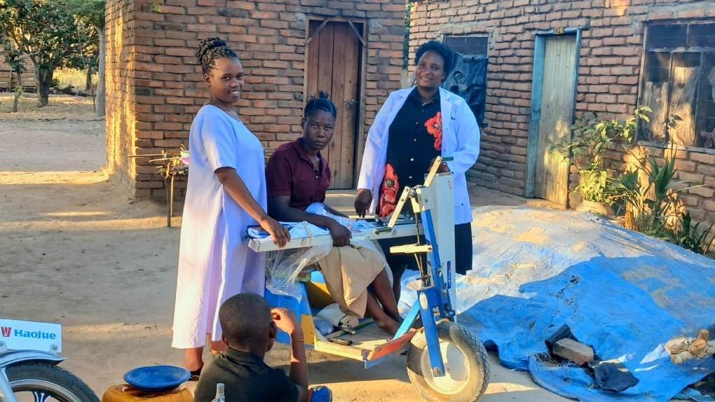 A community-funded knitting machine supports a woman living with disability in earning a livelihood.